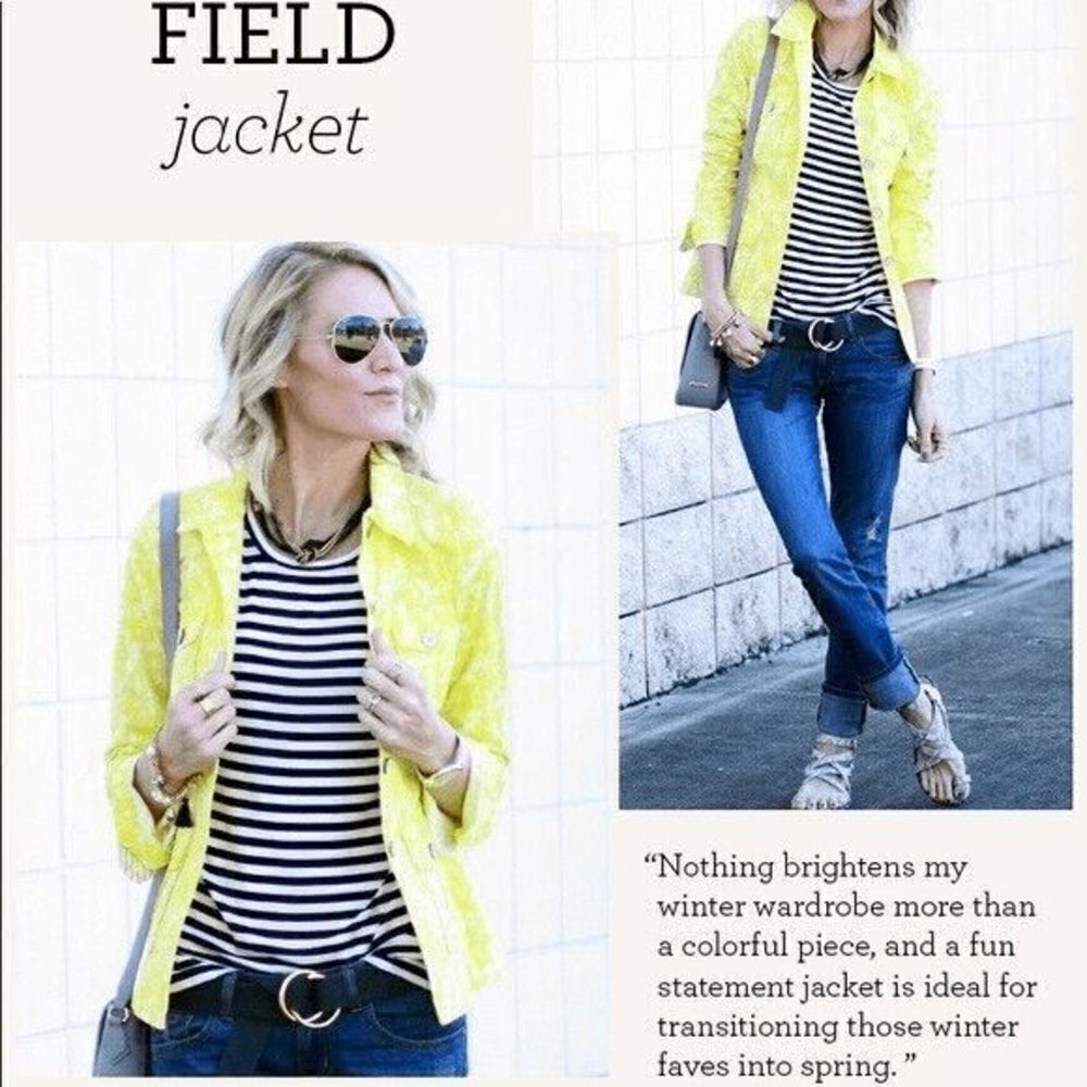 CAbi Utility Jacket Field of Daises 5160 Yellow Coat XS - Picture 2 of 9